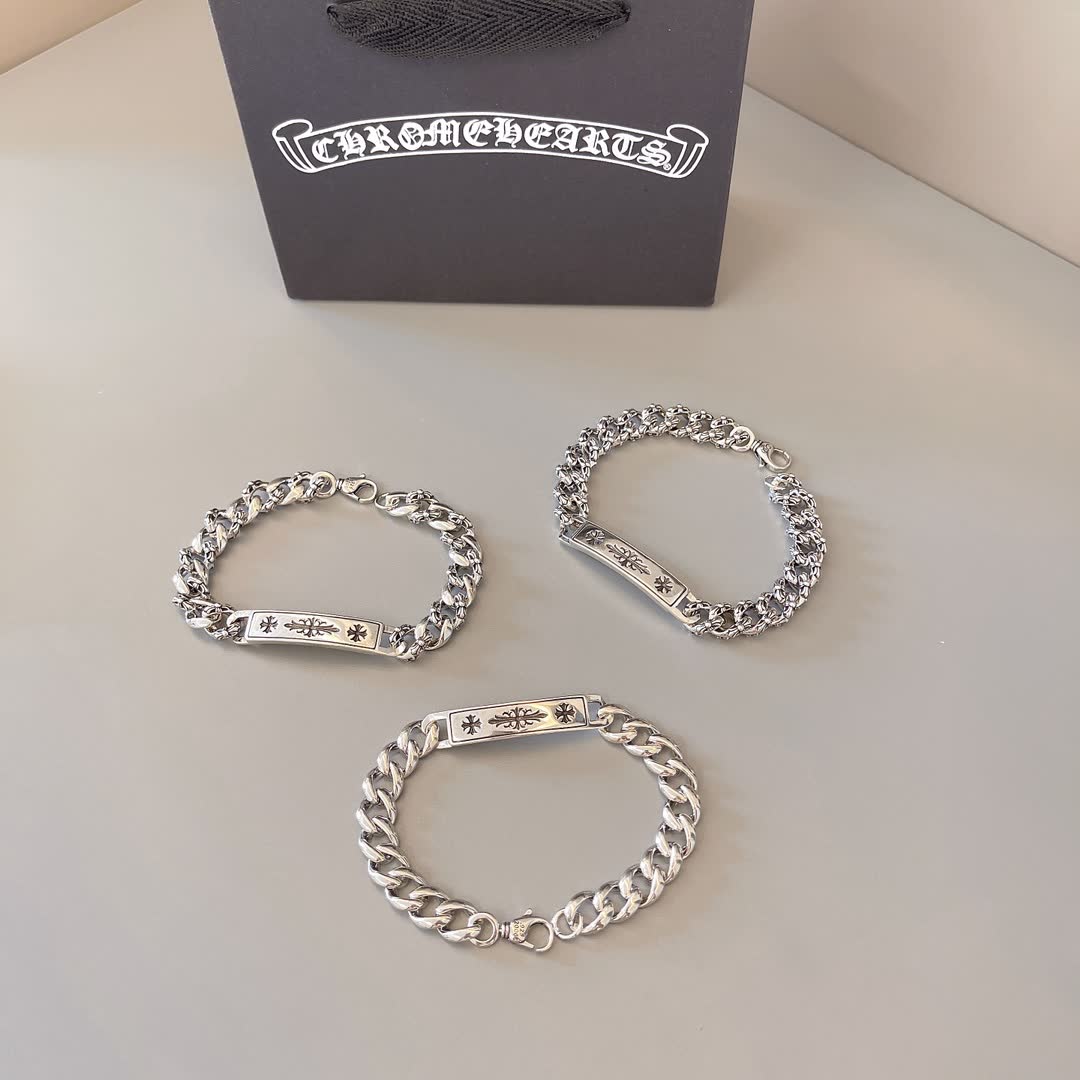 Chrome Hearts Silver Bracelets Set